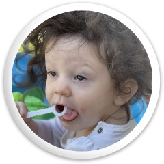 Ana blowing bubbles